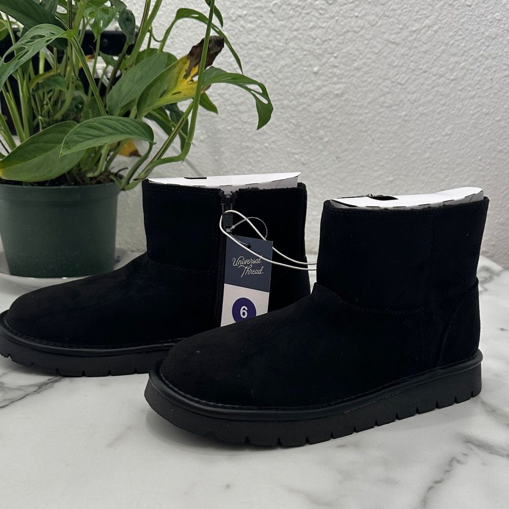 Black Suede‎ Ankle Boots Size 6